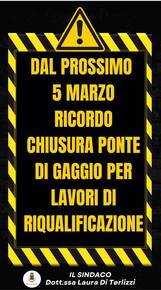 Immagine: CHIUSURA PONTE LOC. GAGGIO